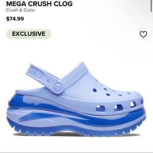 Crocs Mega Crush Clog in Moon Jelly size 9